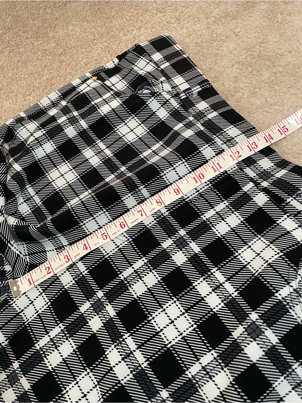 Bae City Black & White Plaid Thick Stretch Leggings — Size 3X - Picture 7 of 8